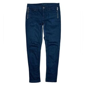 Marc Jacobs Dark Carbon Low Rise Skinny Zipper Detail Denim Jeans